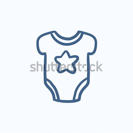 Baby short-sleeve bodysuit sketch icon. Stock photo © RAStudio