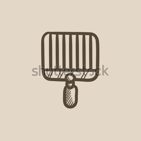 Empty barbecue grill grate sketch icon. Stock photo © RAStudio