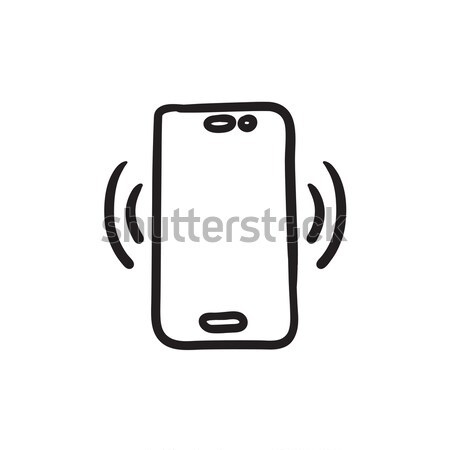 Telefono sketch icona vettore isolato Foto d'archivio © RAStudio