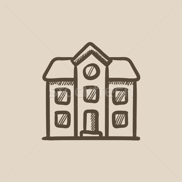 Two storey detached house sketch icon. Stock photo © RAStudio