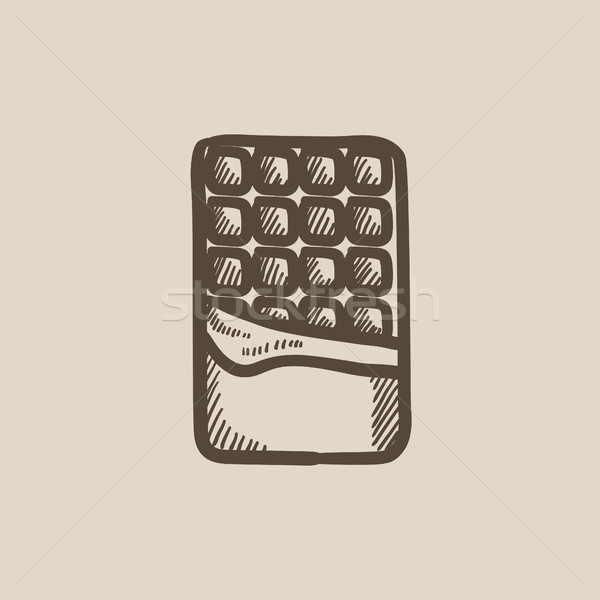 Opened bar of chocolate sketch icon. Stock photo © RAStudio