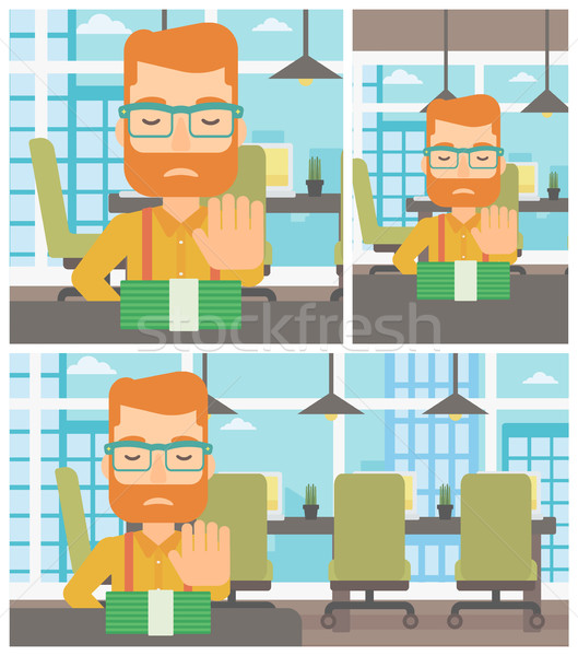 Man refusing bribe vector illustration. Stock photo © RAStudio