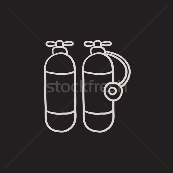 Oxygen tank sketch icon. Stock photo © RAStudio