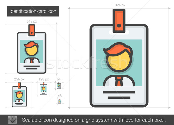 Identificación tarjeta línea icono vector aislado Foto stock © RAStudio