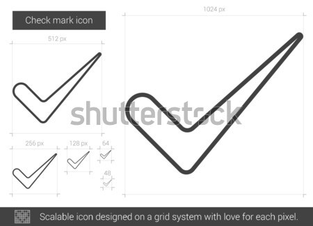 проверить линия икона вектора изолированный Сток-фото © RAStudio