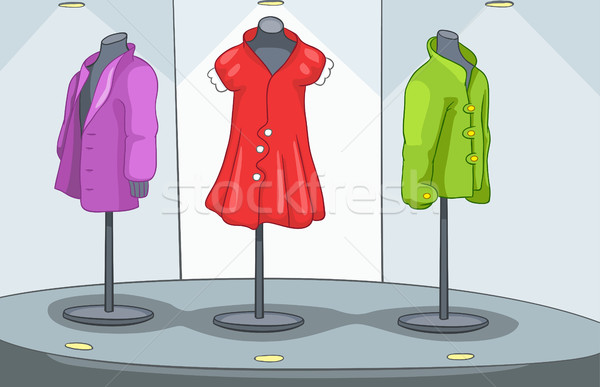 Cartoon background of clothes shop. Stock photo © RAStudio