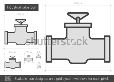 Industrielle vanne ligne icône vecteur isolé Photo stock © RAStudio