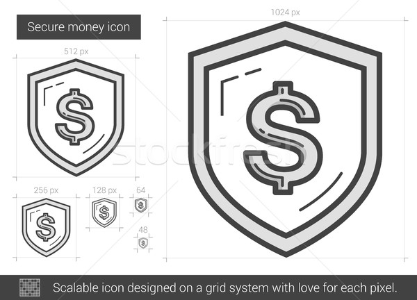 Biztonságos pénz vonal ikon vektor izolált Stock fotó © RAStudio