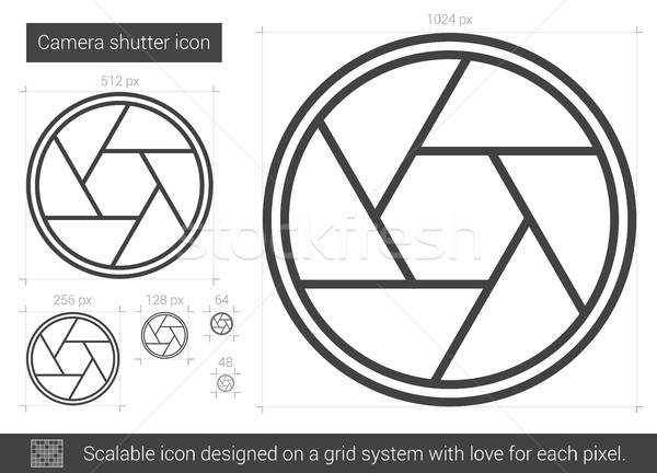 Camera sluiter lijn icon vector geïsoleerd Stockfoto © RAStudio