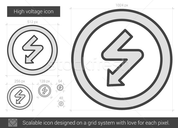 Hoogspanning lijn icon vector geïsoleerd witte Stockfoto © RAStudio