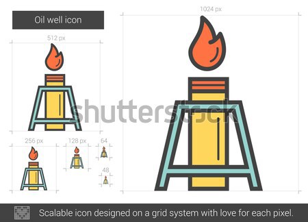 Stock photo: Oil well line icon.