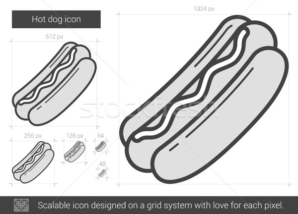 Hot dog lijn icon vector geïsoleerd witte Stockfoto © RAStudio