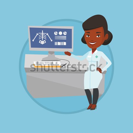 Doctor examining radiograph vector illustration. Stock photo © RAStudio