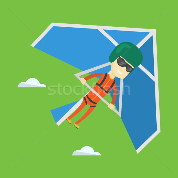 Man flying on hang-glider vector illustration. Stock photo © RAStudio
