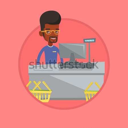 Cashier holding credit card at the checkout. Stock photo © RAStudio