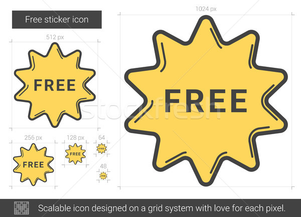 Free sticker line icon. Stock photo © RAStudio