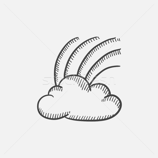 радуга облаке эскиз икона веб Сток-фото © RAStudio