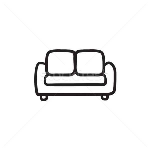 диван · эскиз · икона · вектора · изолированный · рисованной - Векторная  графика © RAStudio (#8659178) | Stockfresh