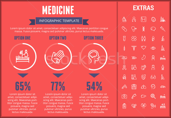 Gyógyszer infografika sablon elemek ikonok testreszabható Stock fotó © RAStudio