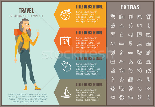 Foto stock: Viaje · infografía · plantilla · elementos · iconos · opciones