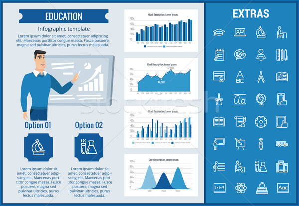 Oktatás infografika sablon elemek ikonok testreszabható Stock fotó © RAStudio