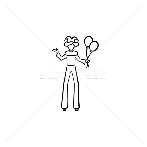 Clown on stilts hand drawn sketch icon. Stock photo © RAStudio