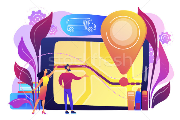 School bus tracking system concept vector illustration. Stock photo © RAStudio