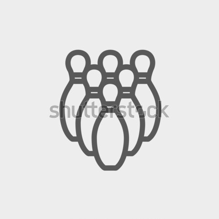 Bowling pins thin line icon Stock photo © RAStudio