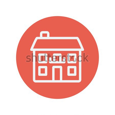 Retro flat house thin line icon Stock photo © RAStudio