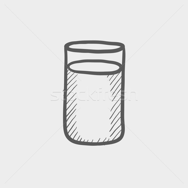 Glas soda schets icon web mobiele Stockfoto © RAStudio