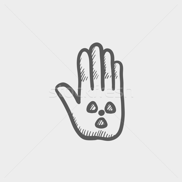 Stock photo: Hand and some object sketch icon