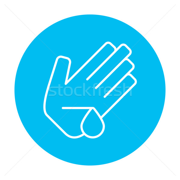 Stock photo: Wounded palm line icon.