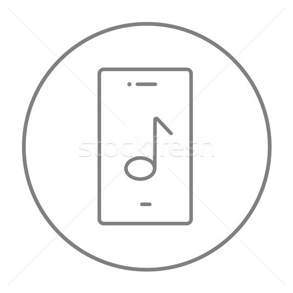 Phone with musical note line icon. Stock photo © RAStudio