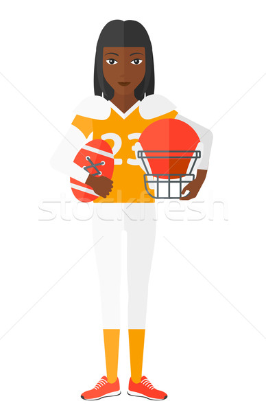 Rugby player with ball and helmet in hands. Stock photo © RAStudio