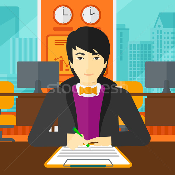 Man signing contract. Stock photo © RAStudio