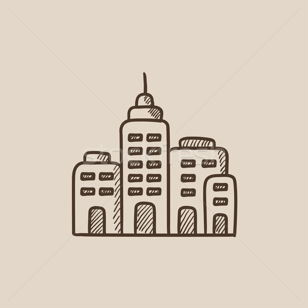 Residential buildings sketch icon. Stock photo © RAStudio