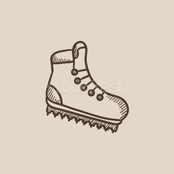 Stockfoto: Wandelen · boot · schets · icon · web · mobiele