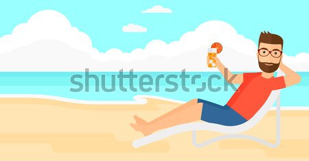 Man sitting in chaise longue. Stock photo © RAStudio