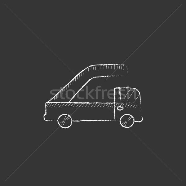 Gangway of plane. Drawn in chalk icon. Stock photo © RAStudio