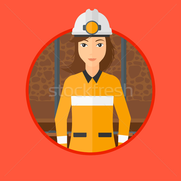 Confident miner in hardhat. Stock photo © RAStudio