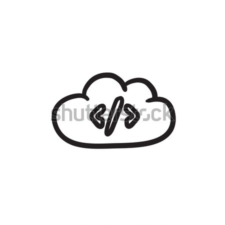Transferring files cloud apps sketch icon. Stock photo © RAStudio