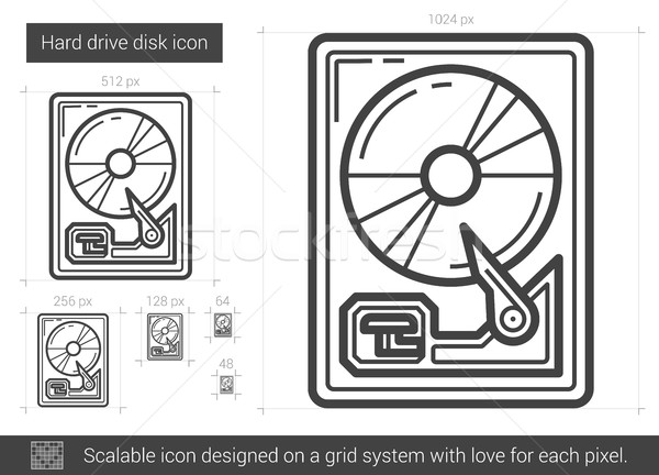 Hard drive disk line icon. Stock photo © RAStudio