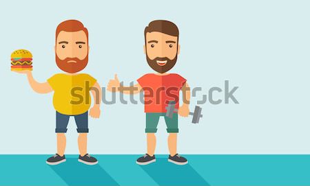 Hommes short sans manches deux élégant Photo stock © RAStudio