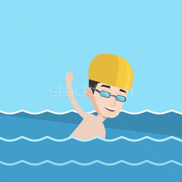 Man swimming vector illustration. Stock photo © RAStudio