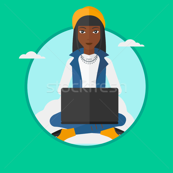 Woman using cloud computing technology. Stock photo © RAStudio