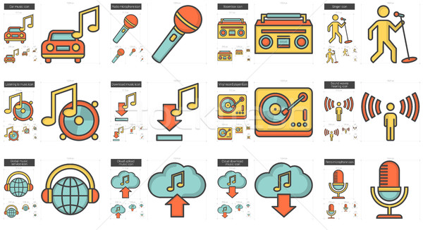 Music line icon set. Stock photo © RAStudio