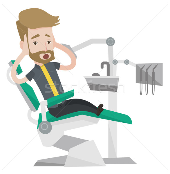 Scared patient in dental chair vector illustration Stock photo © RAStudio