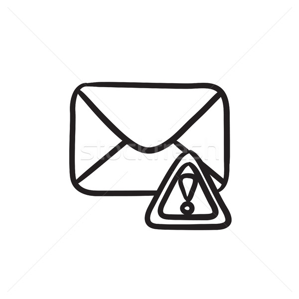 Envelope mail with warning signal sketch icon. Stock photo © RAStudio