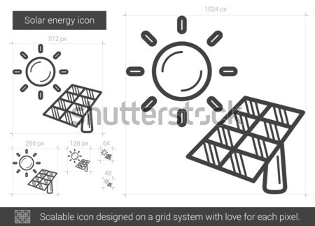 énergie solaire ligne icône vecteur isolé blanche [[stock_photo]] © RAStudio