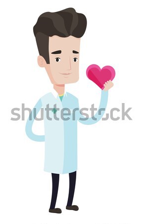 Stock foto: Arzt · Kardiologe · halten · Herz · einheitliche · Hand